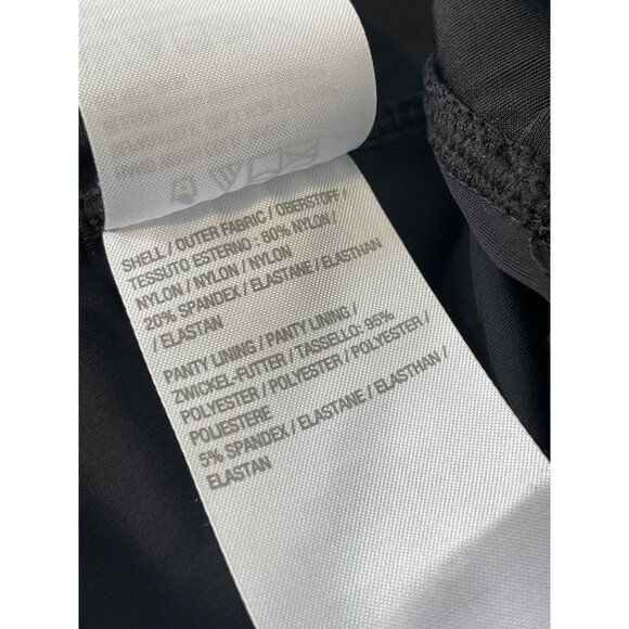 Denim and Co Beach Handkerchief Hem Tankini with Bike Short Size 14 Black Swim - Picture 7 of 10